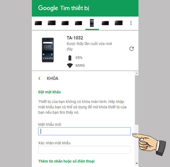Đặt mật khẩu khóa máy